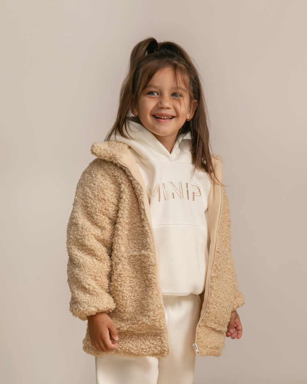Oatmilk Teddy Zip Jacket
