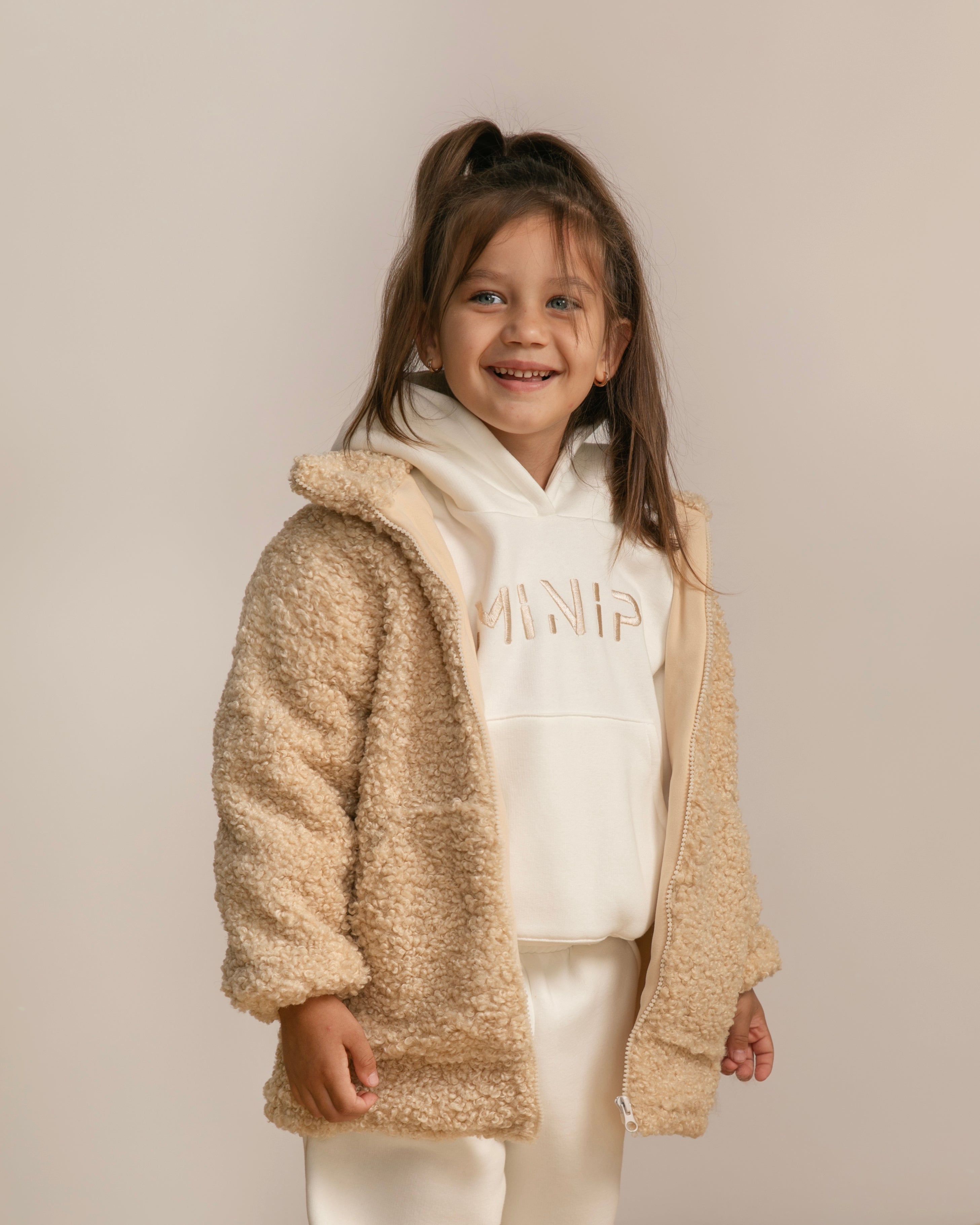 Oatmilk Teddy Zip Jacket