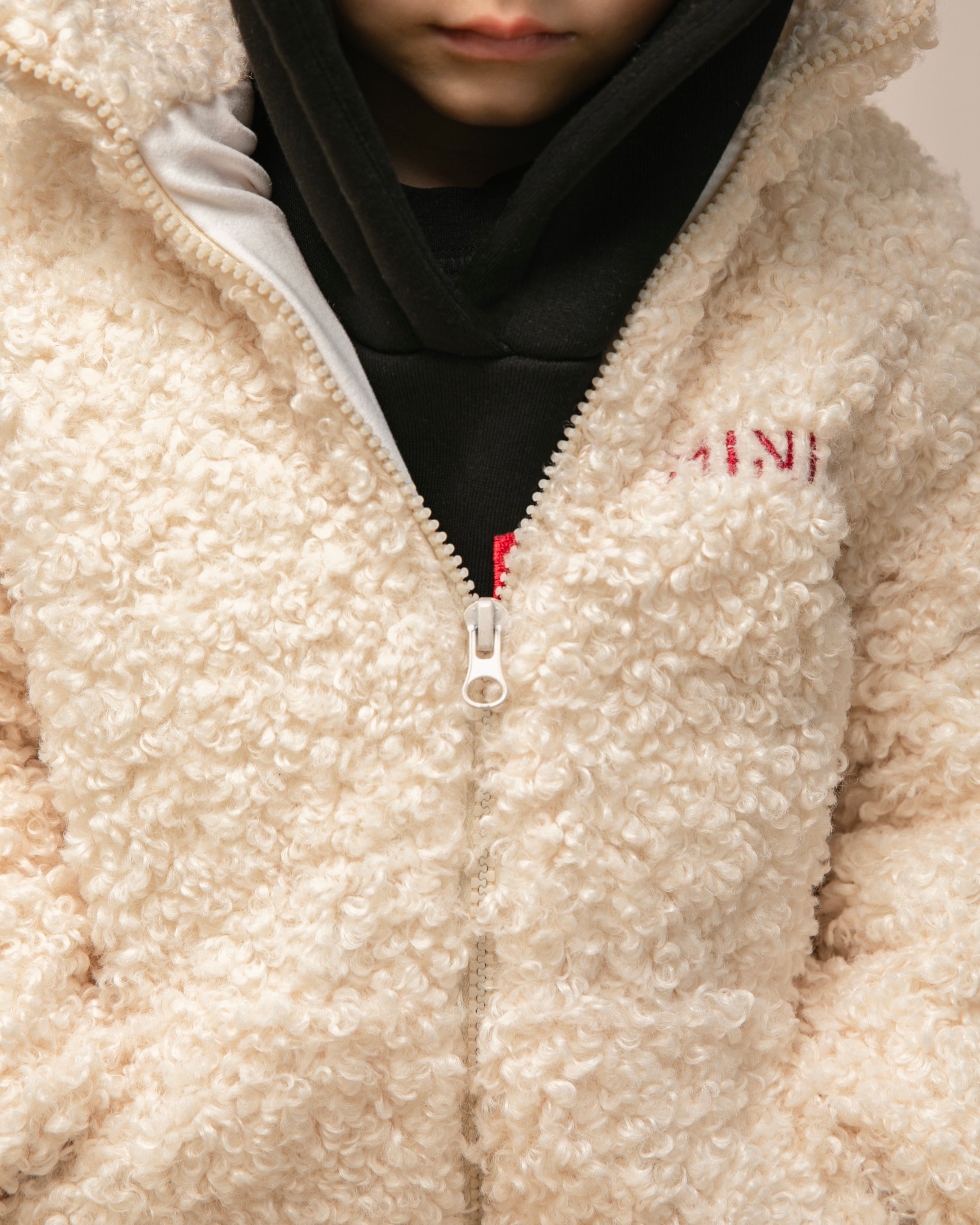 White Teddy Zip Jacket