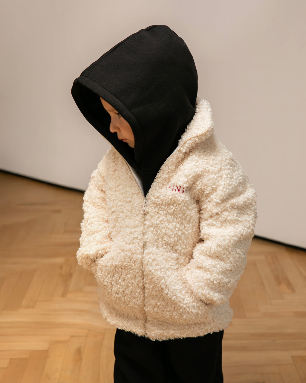 White Teddy Zip Jacket