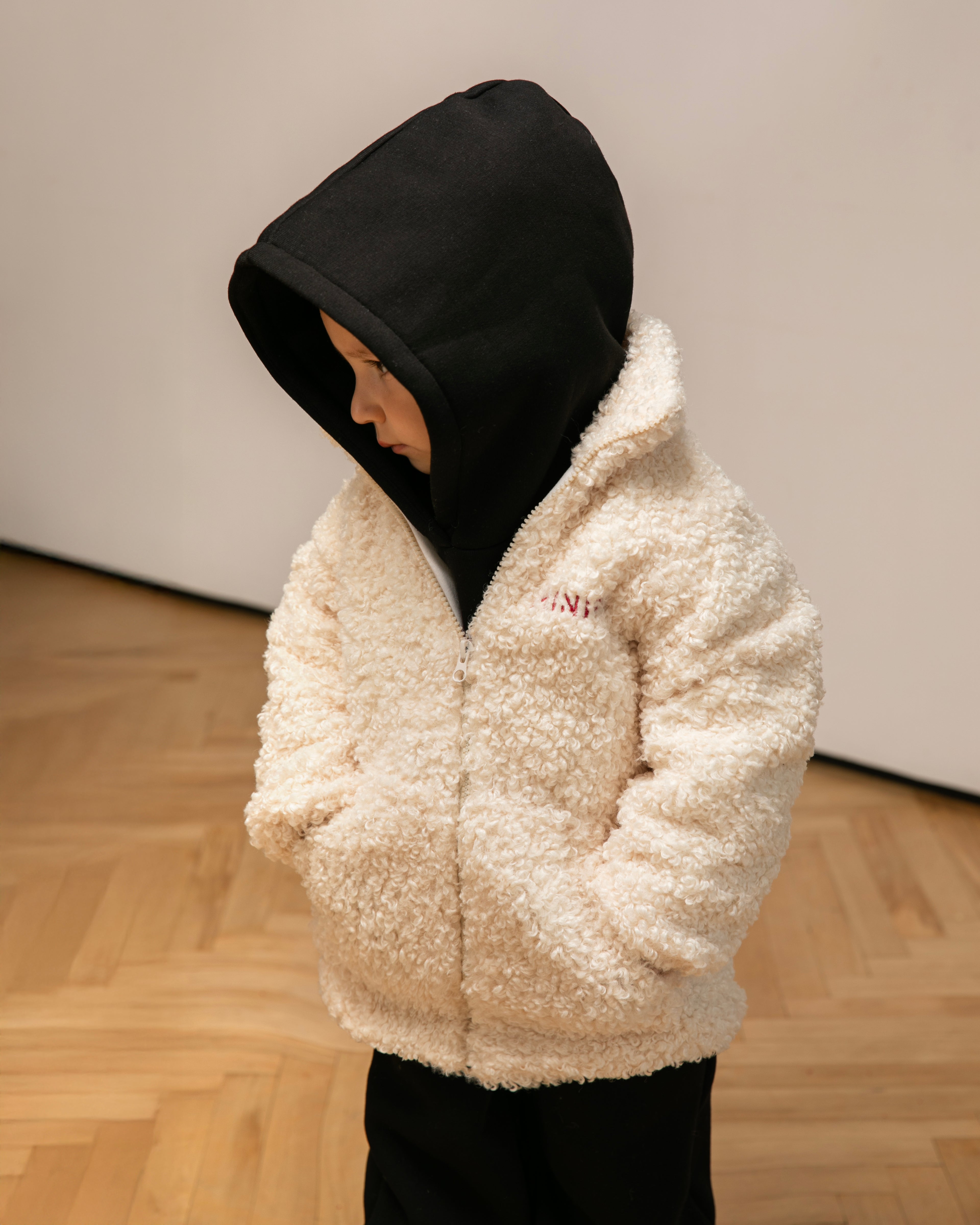 White Teddy Zip Jacket