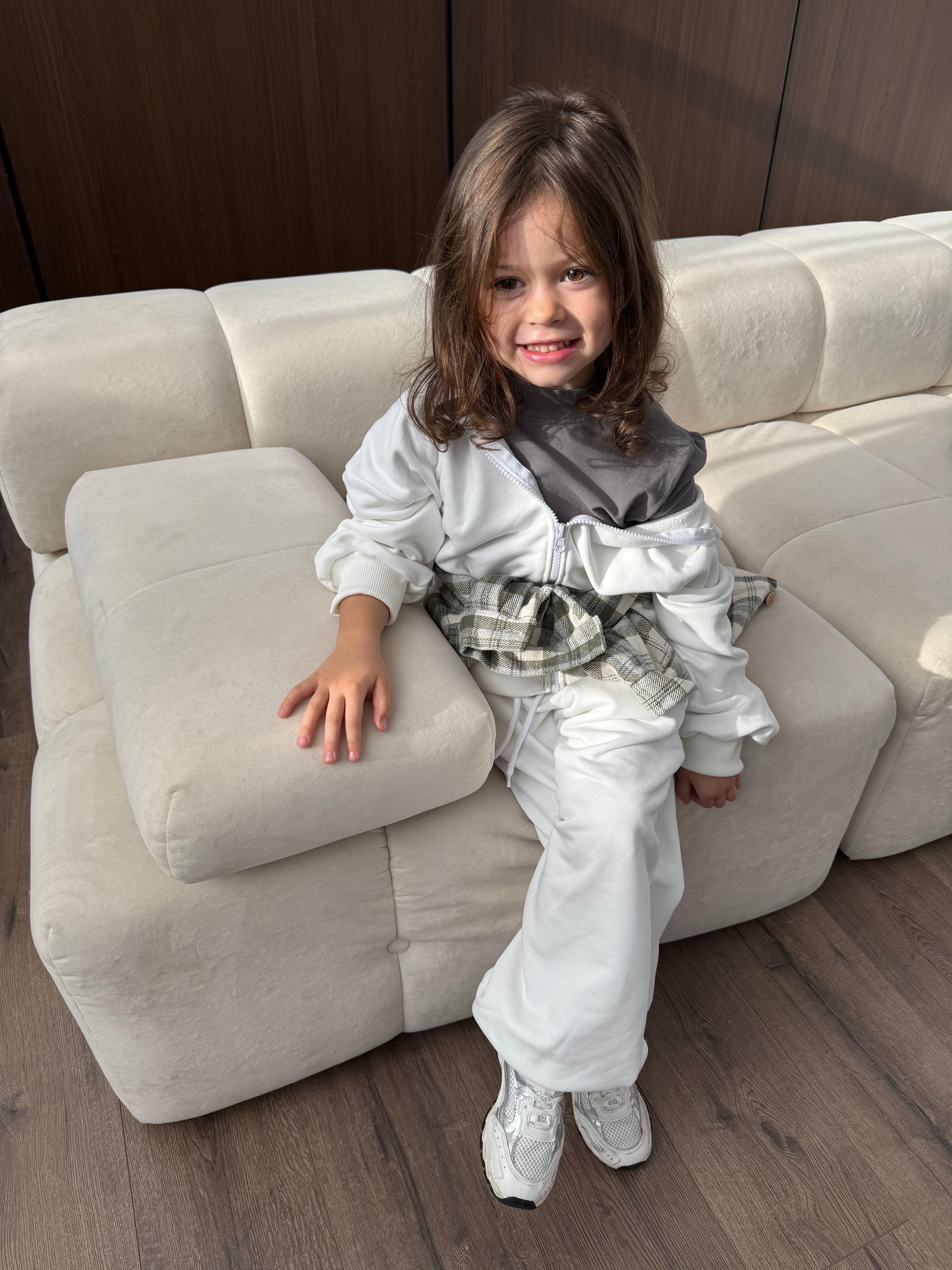 White Zip Hoodie Set