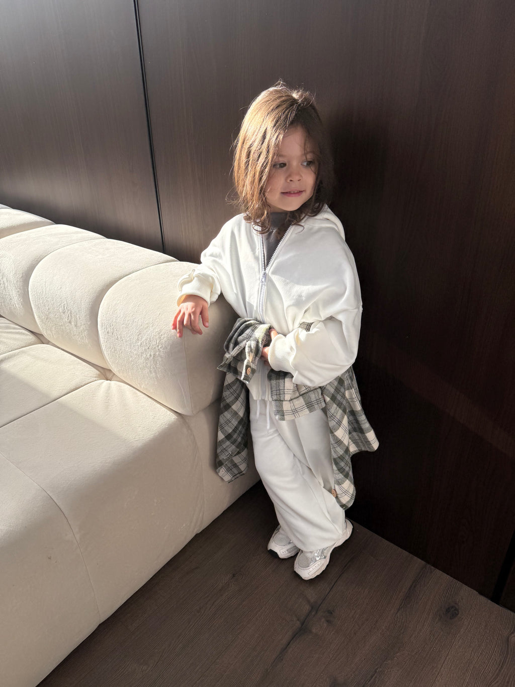 White Zip Hoodie Set