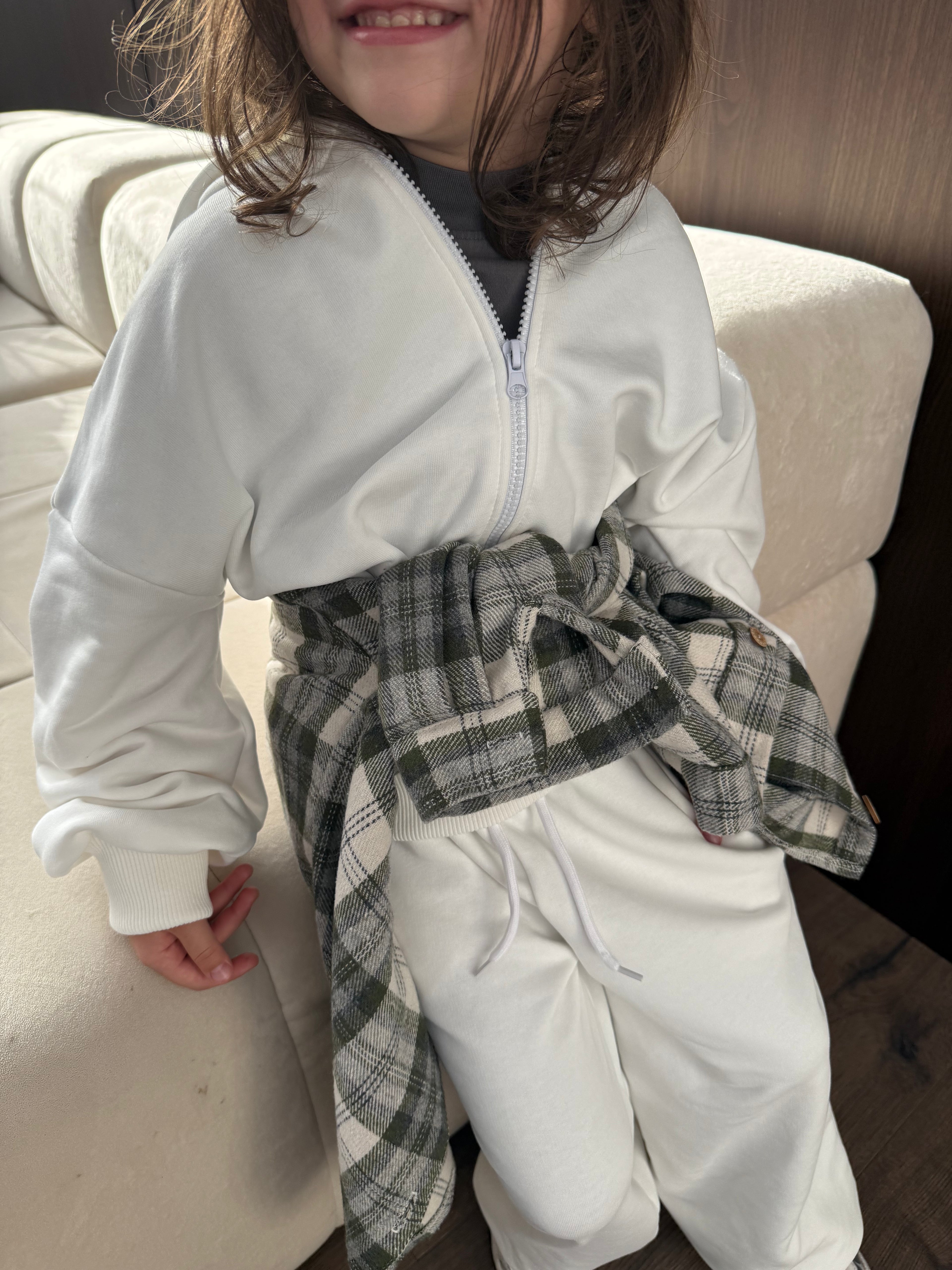 White Zip Hoodie Set