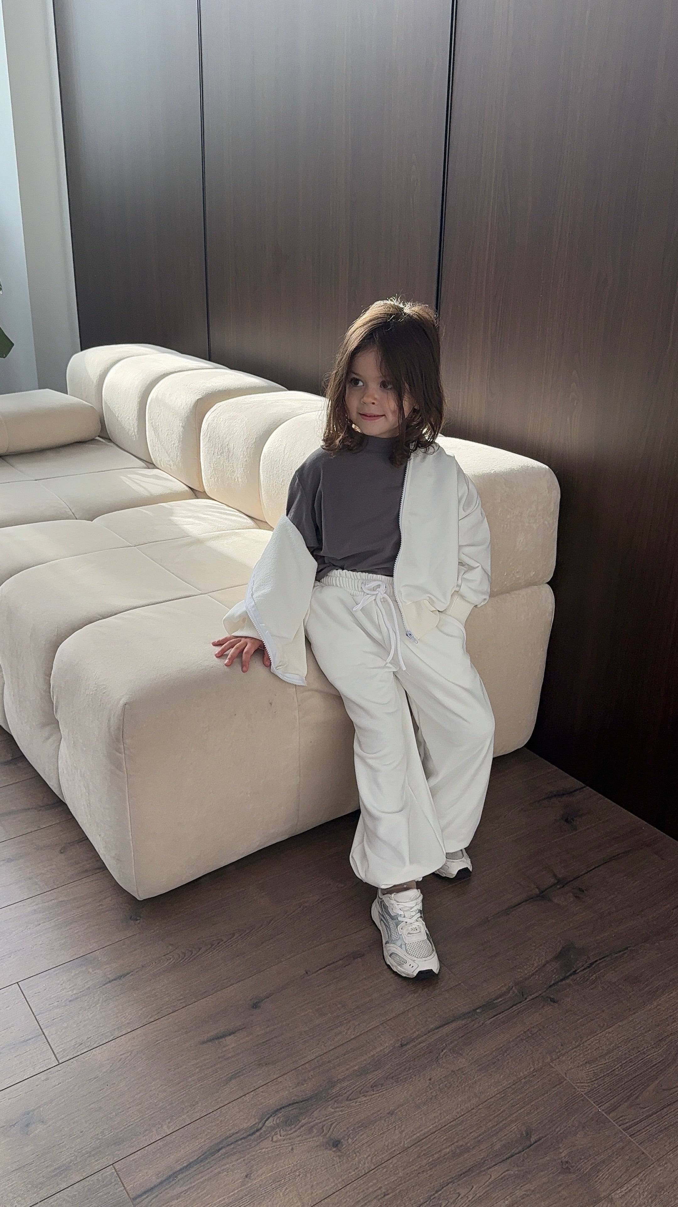 White Zip Hoodie Set