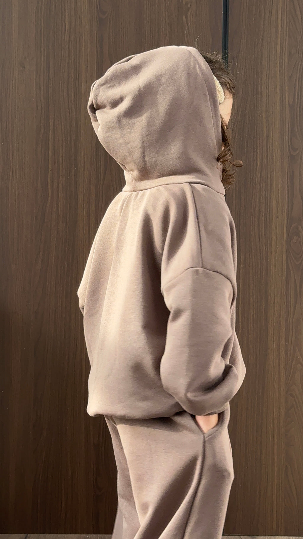 Brown Zip Hoodie Set